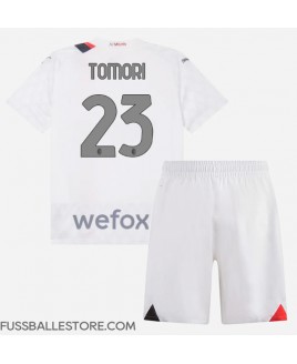 Günstige AC Milan Fikayo Tomori #23 Auswärts Trikotsatzt Kinder 2023-24 Kurzarm (+ Kurze Hosen)